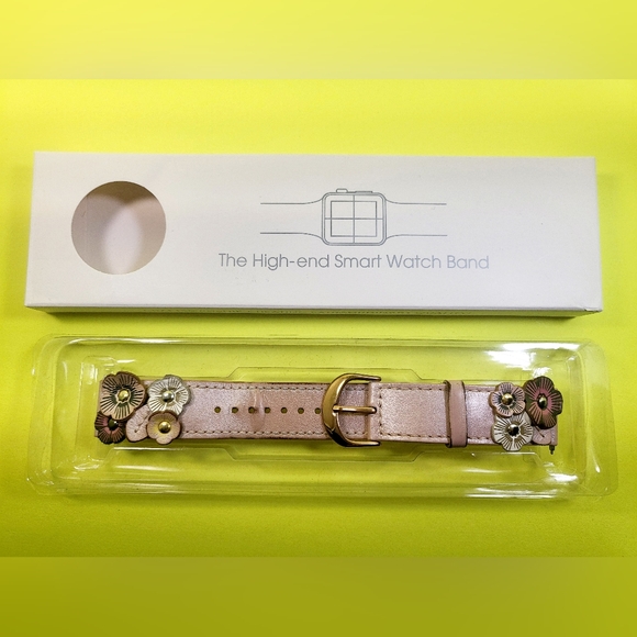 Floral Smart Watch Leather Band with Rose Gold Buckle - Picture 4 of 7